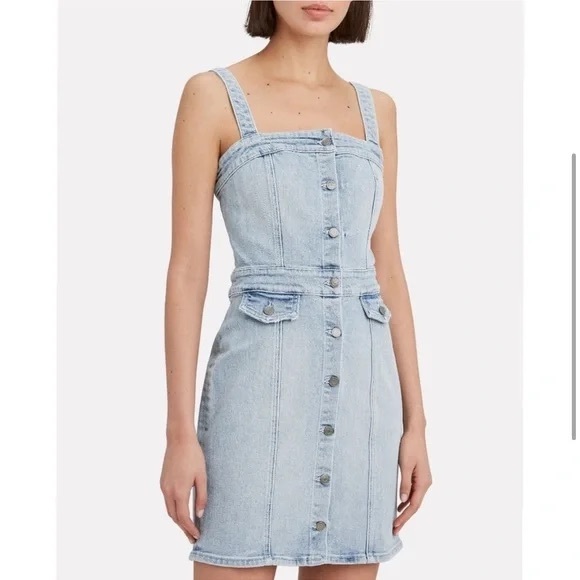 GRLFRND Revolve Petra Denim Mini Dress Hold Tight Button Front Small - Picture 1 of 15